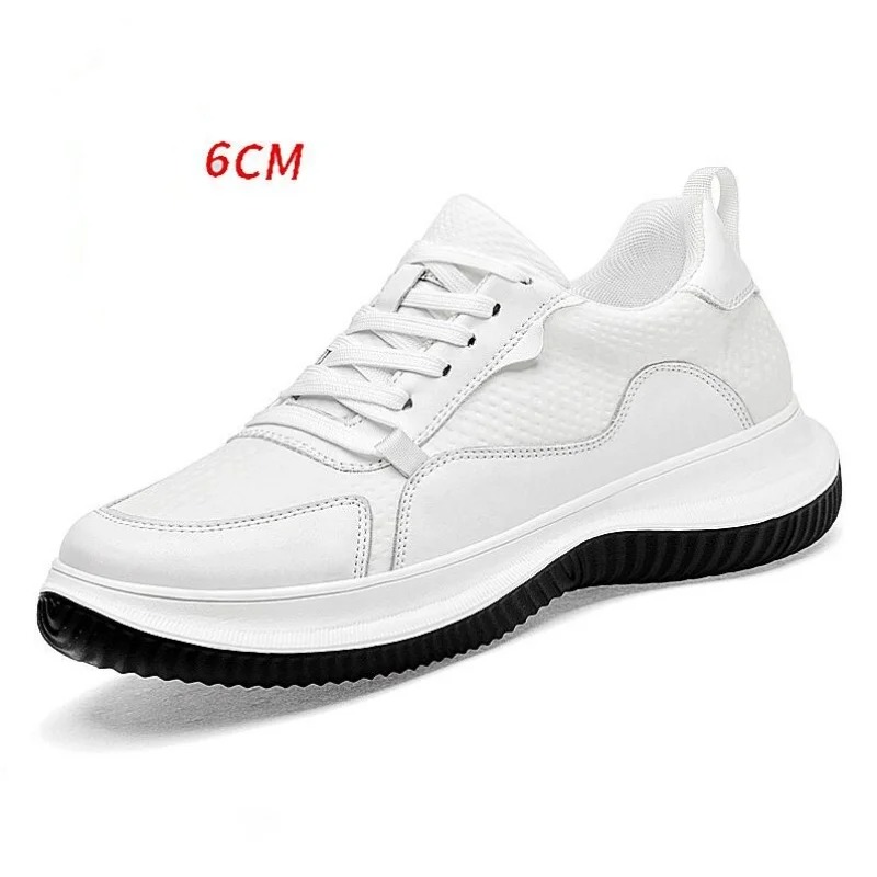 White Cow Leather Elevator Sne - Men'S Shoes With Height Increase reseña y precio