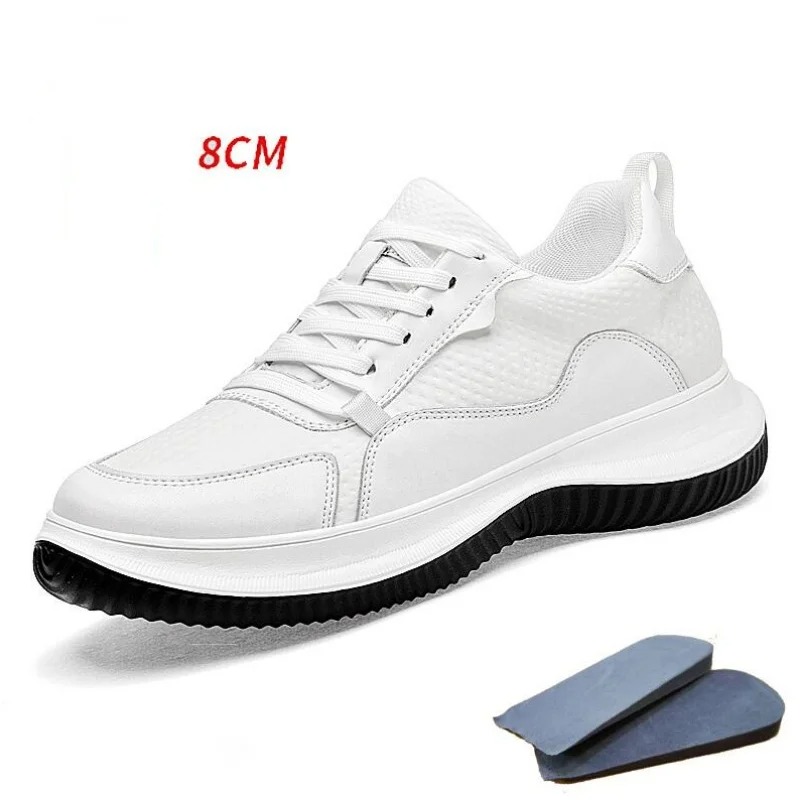 White Cow Leather Elevator Sne - Men'S Shoes With Height Increase reseña y precio