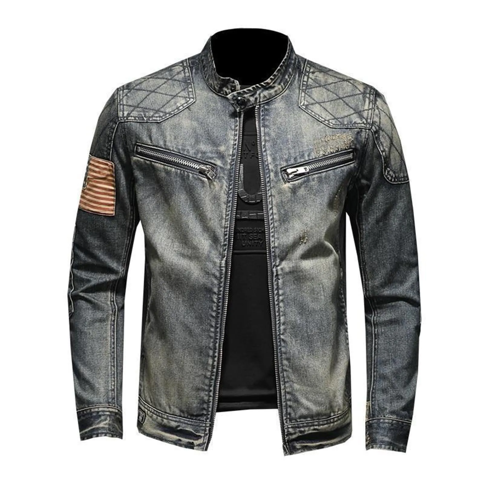 Vintage Denim Jacket With Zip  - Men'S Shoes For Jeans reseña y precio