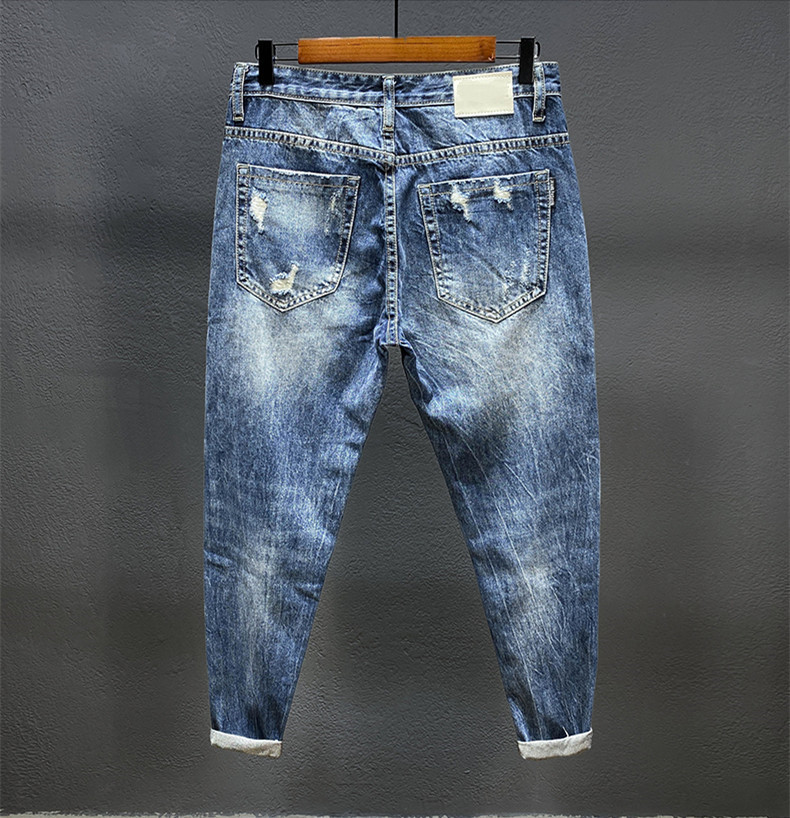 Nine-point jeans with holes fo - Men'S Shoes For Jeans reseña y precio