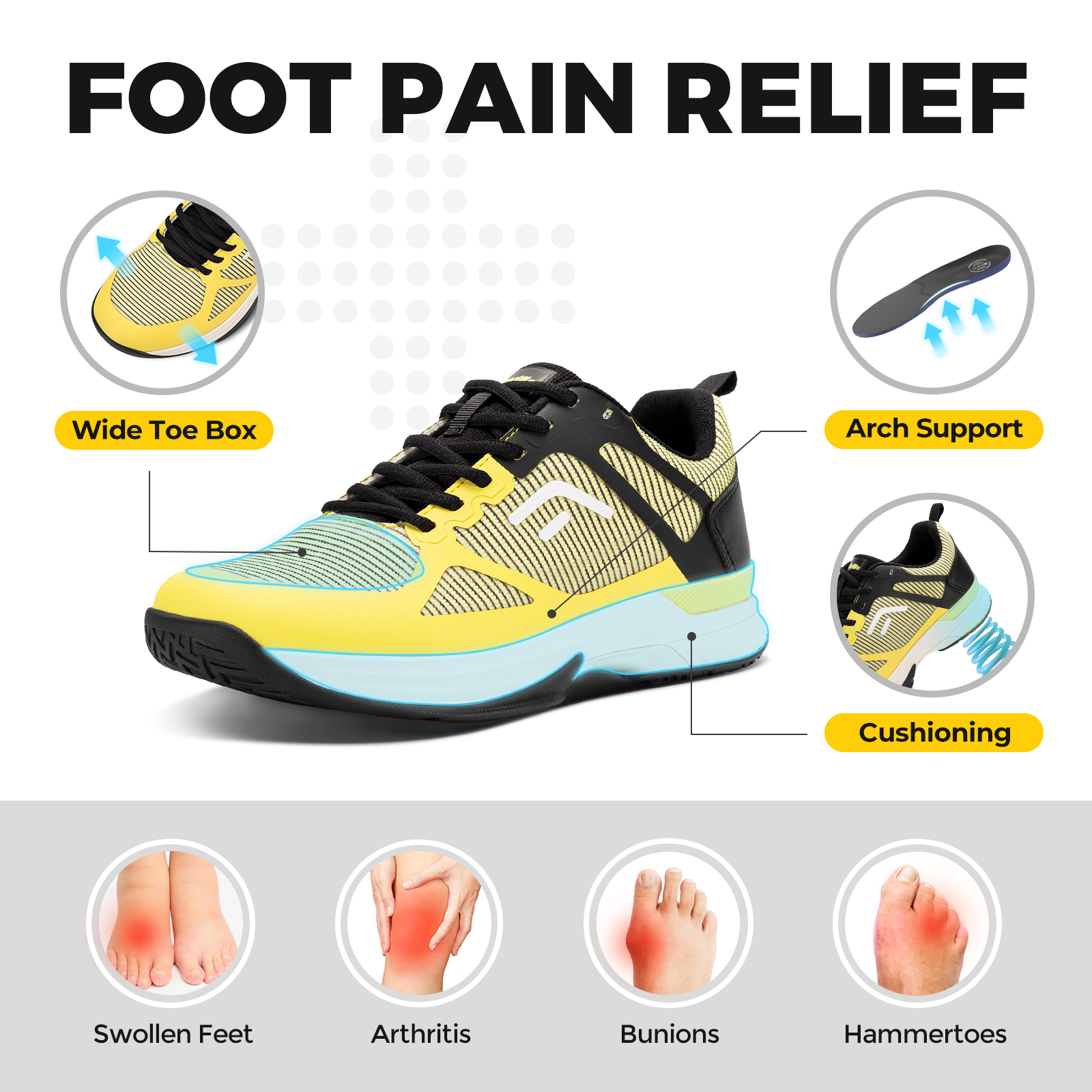 FitVille Wide Pickleball Shoes - Men Shoes Size Chart reseña y precio