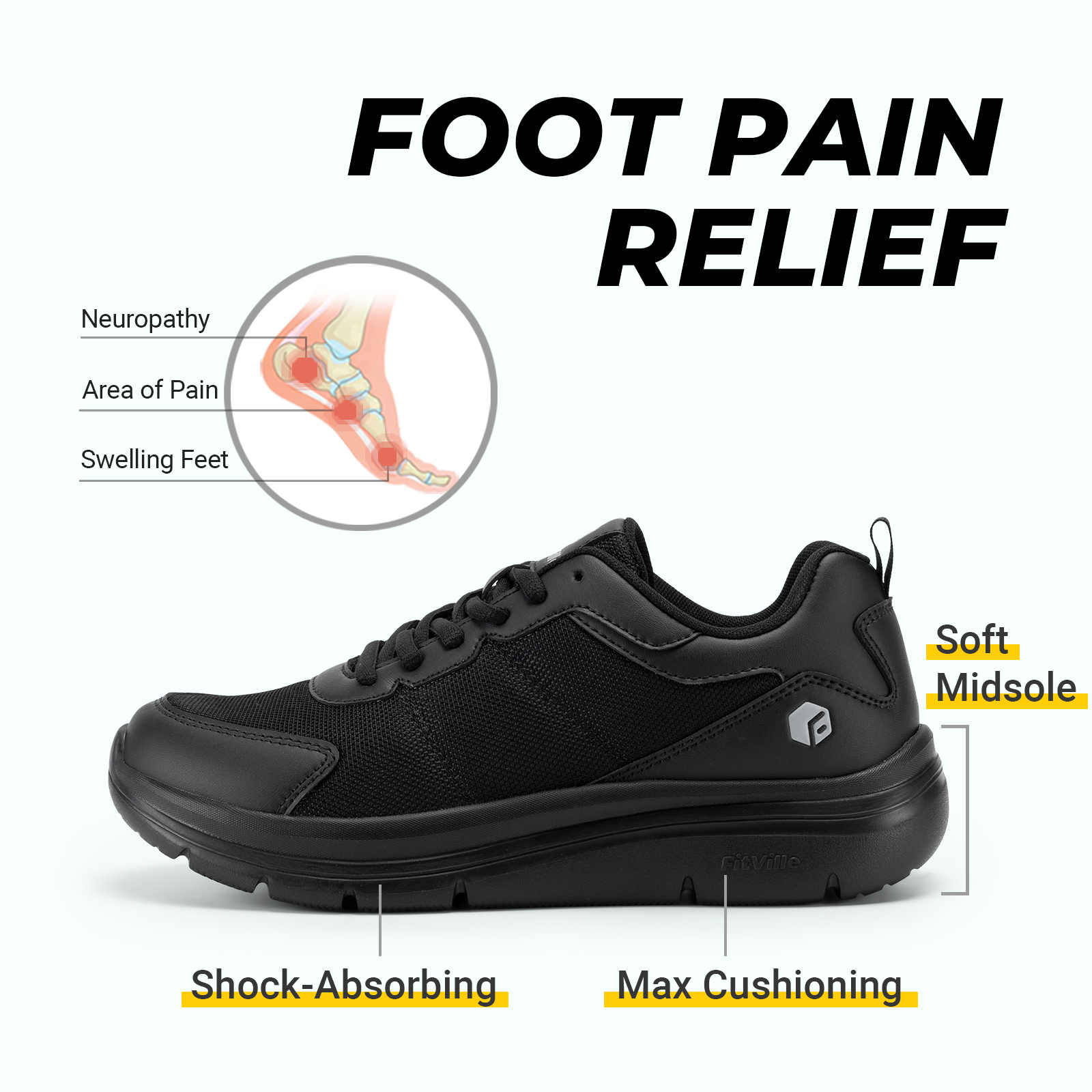 FitVille Men's Walking Shoes W - Men Shoes Size Chart reseña y precio