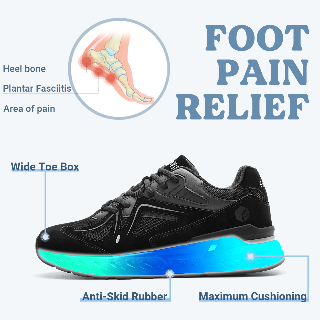 Fittington Walking Shoes For M - Men'S Shoes For Wide Feet reseña y precio
