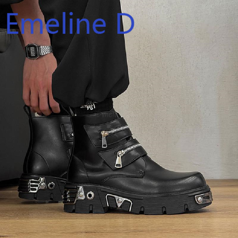 Dark Punk High Top Shoes Fashi - Men'S Shoes With Height Increase reseña y precio