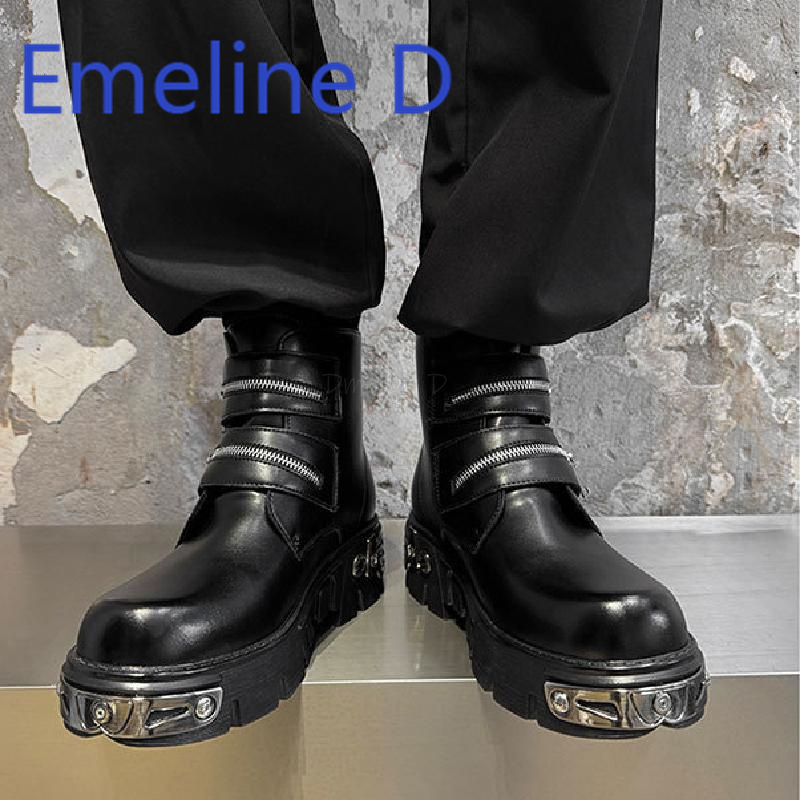 Dark Punk High Top Shoes Fashi - Men'S Shoes With Height Increase reseña y precio