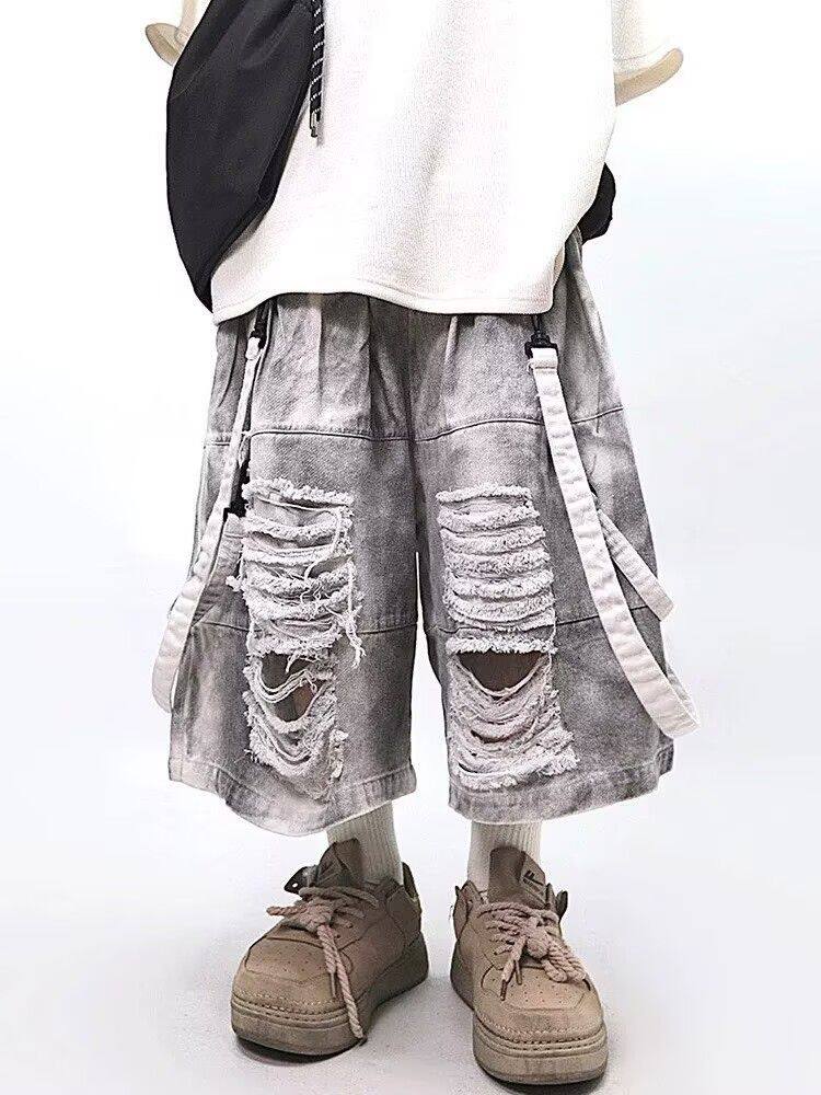 Retro Hip-hop Men's Ripped Jea - Men'S Shoes For Jeans reseña y precio