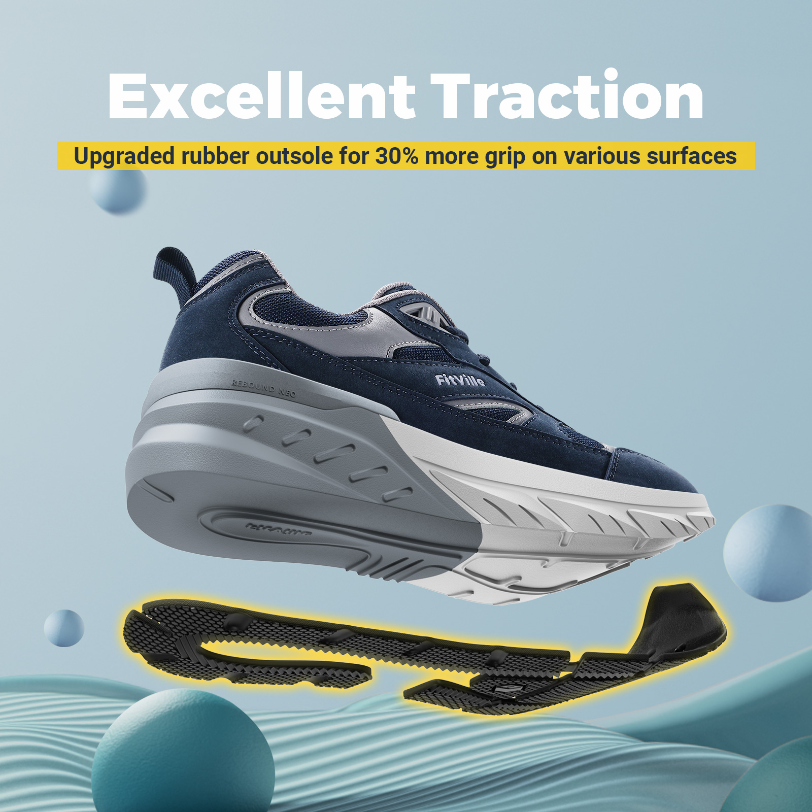 FitVille Newest Walking Shoes  - Men Shoes Size Chart reseña y precio